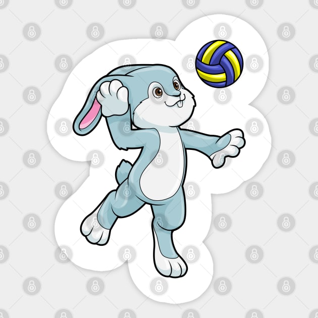 Rabbit at Sports with Volleyball Sticker by Markus Schnabel